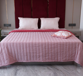 Red Stripe Double Bed Quilt