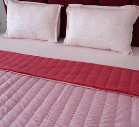 Red Stripe Double Bed Quilt