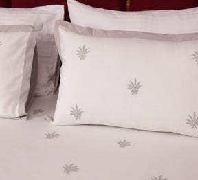 White 100% Cotton Embroidered bed sheet