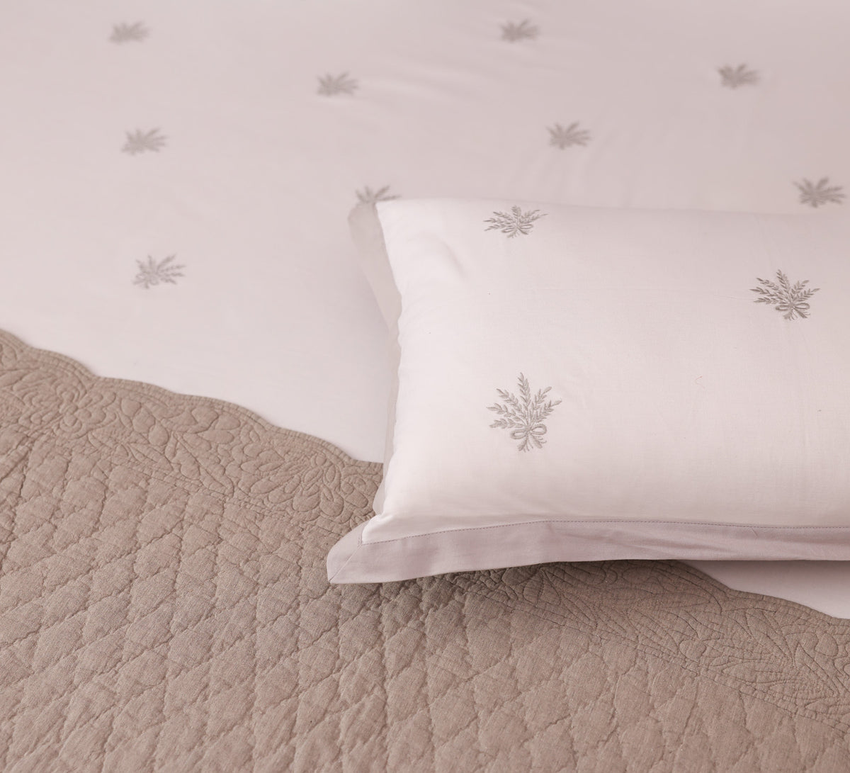 Quilted hand embroided Bed Runner