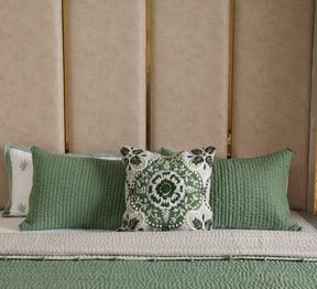 Cotton woven Embriodary on Printed Cushion Cover