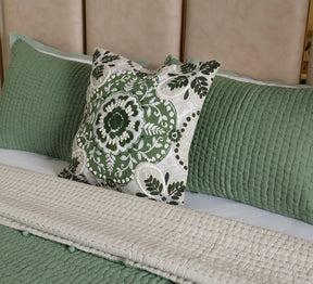 Cotton woven Embriodary on Printed Cushion Cover