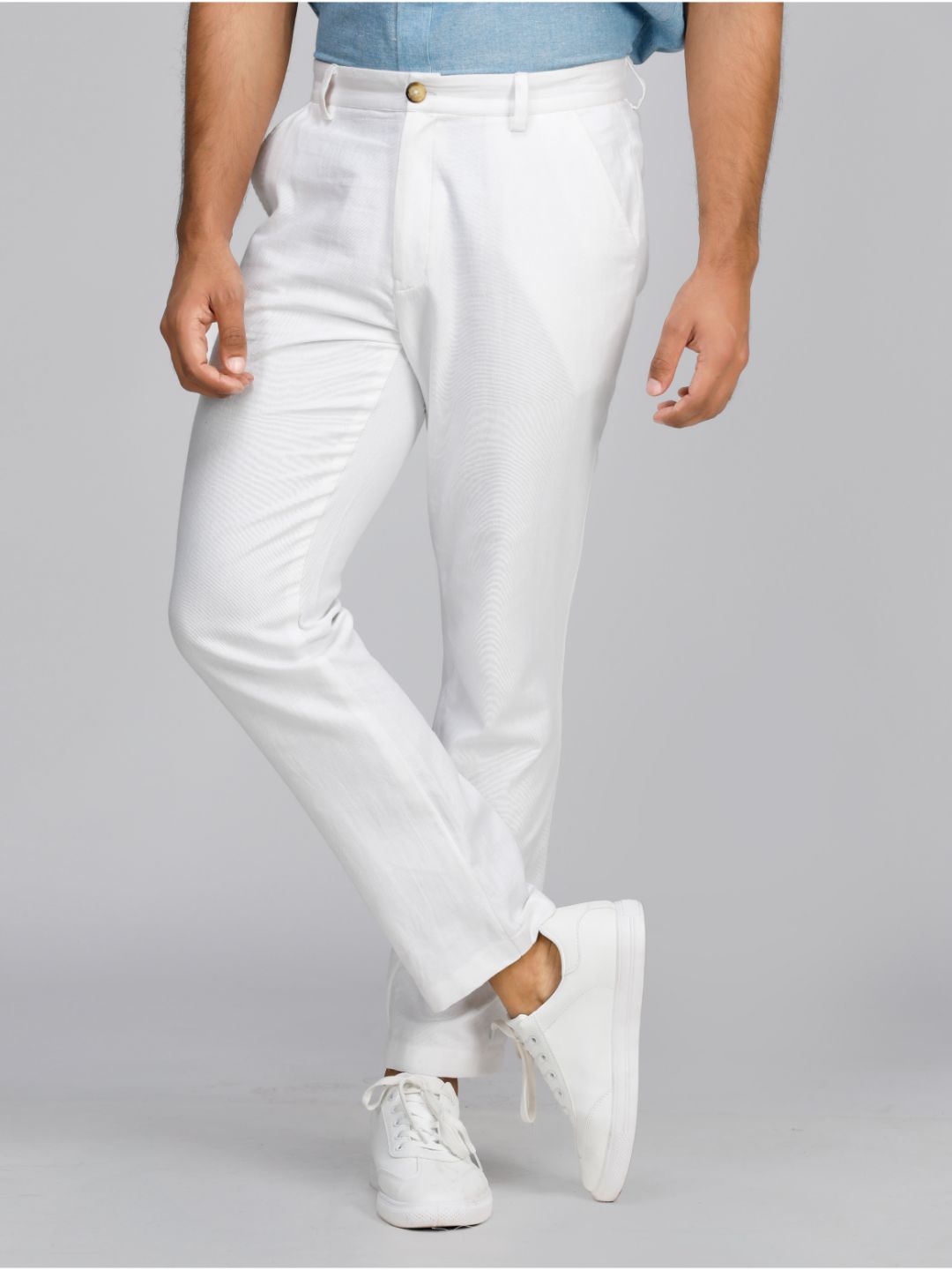 Eco Khadi Cotton Classic White Pants - Kai