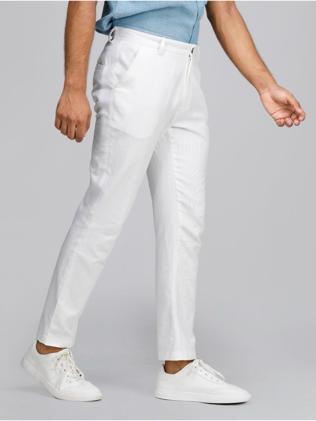 White Handwoven Cotton Khadi Pants Design by Saniya Rao at Pernia's Pop Up  Shop 2024
