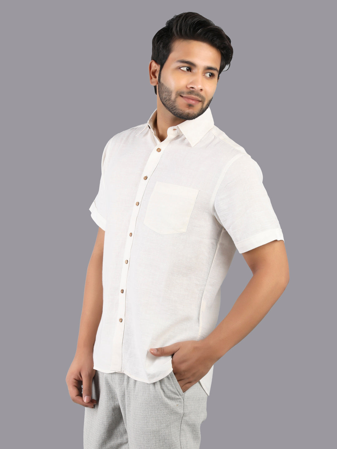 Eco Khadi Cotton Classic White Shirt - Eashav