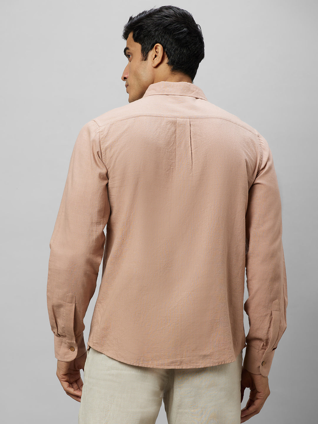 Eco Khadi Cotton Beige Classic Shirt - Jayden