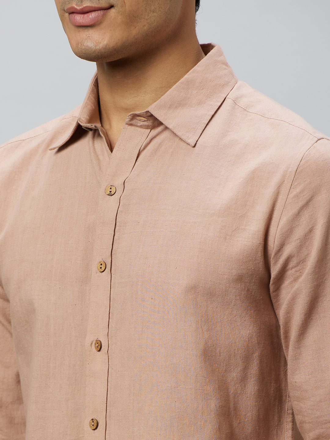Eco Khadi Cotton Beige Classic Shirt - Jayden