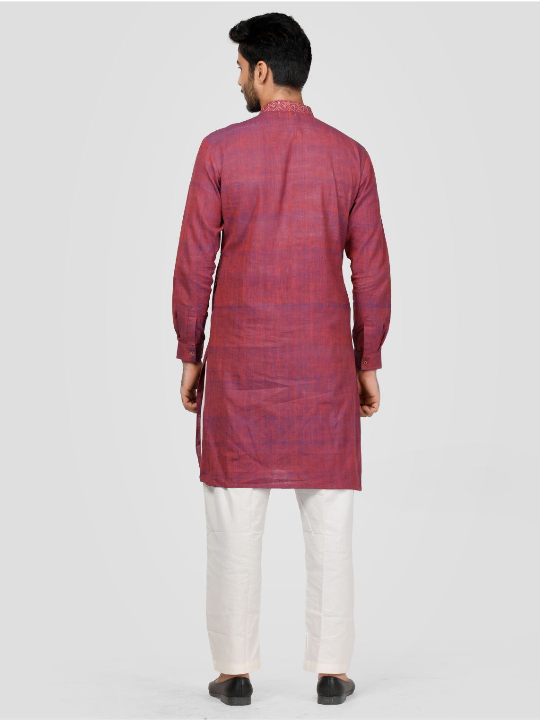 Eco Khadi Cotton Dark Pink Long Kurta - Jai