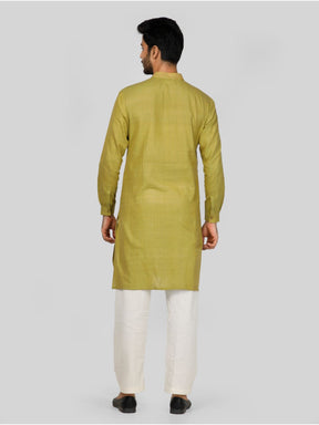 Eco Khadi Cotton Green Long Kurta - Jai