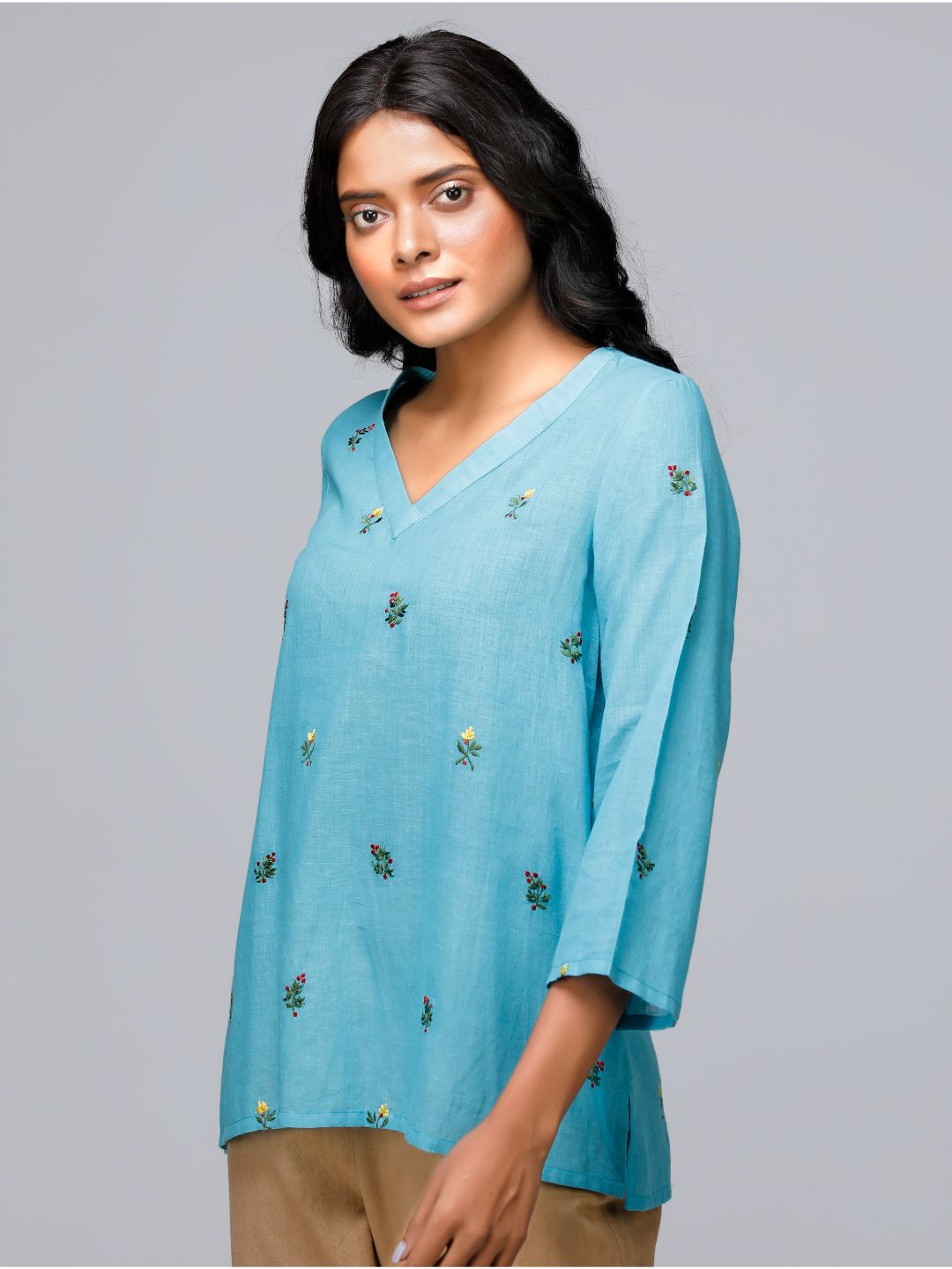 Eco Khadi Blue Sea Tunic