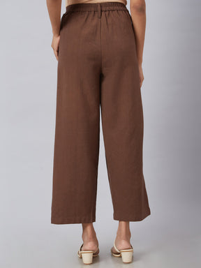 Eco Khadi Muslin Coffee Brown Classic Culotte