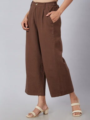 Eco Khadi Muslin Coffee Brown Classic Culotte